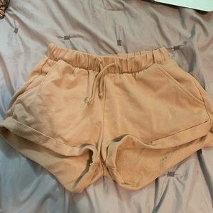 Tan sweat shorts